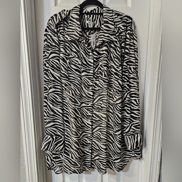 NWT DKNY ZEBRA PRINT BLOUSE - Picture 1 of 7